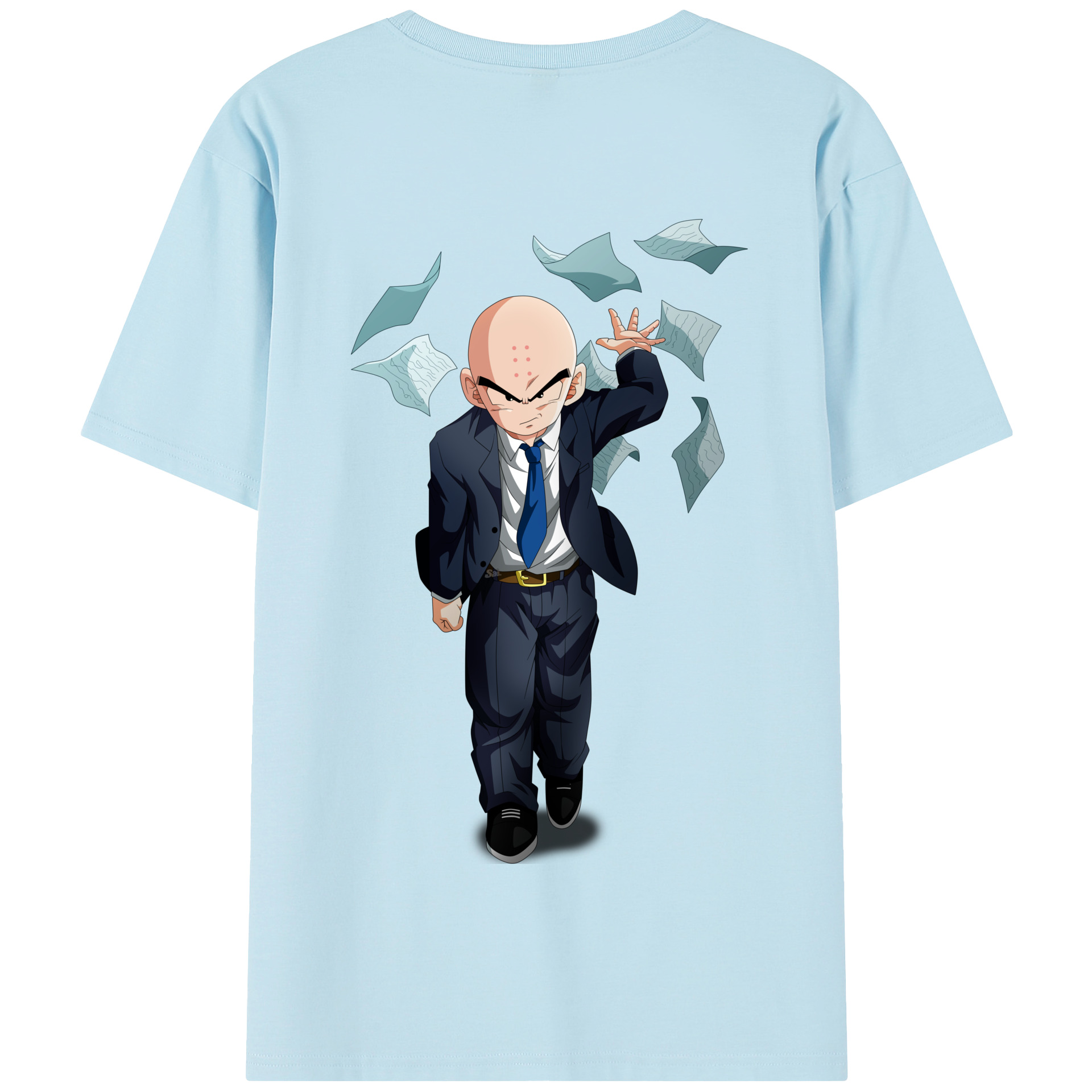 （画像用） ドラゴンボール クリリン DRAGON BALL krillin 綿100％半袖Tシャツ（背面プリント）